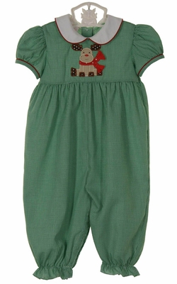 Anavini Velani Baby Girls Bubble - Red / White Dots - Smocked Minnie Mouse main image 0