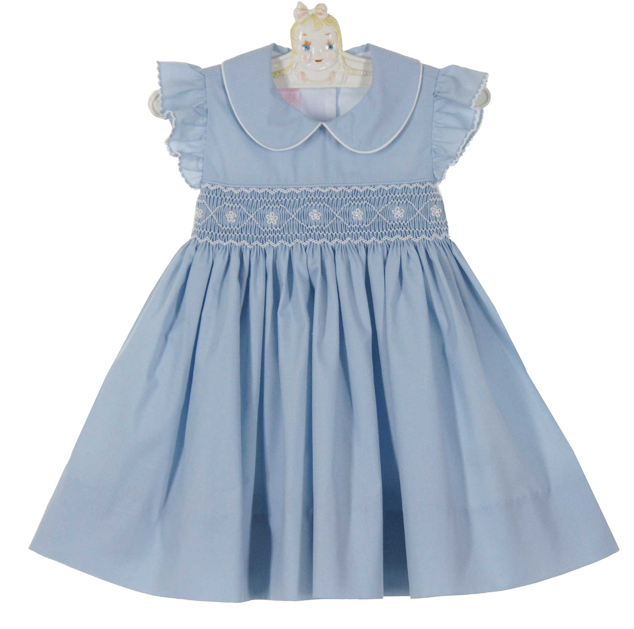 Anavini Baby / Toddler Girls Light Blue Smocked Bloomers Set main image 1
