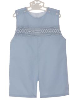 Anavini Baby Boys Light Blue Smocked Crosses Bubble
