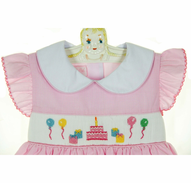 glamour 40th birthday dress Girl's Birthday Girl Smocked Bubble in Pink size 12M