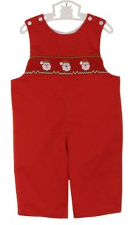 Anavini Baby / Toddler Boys Blue Corduroy Longall - Smocked Santa Claus Train main image 1