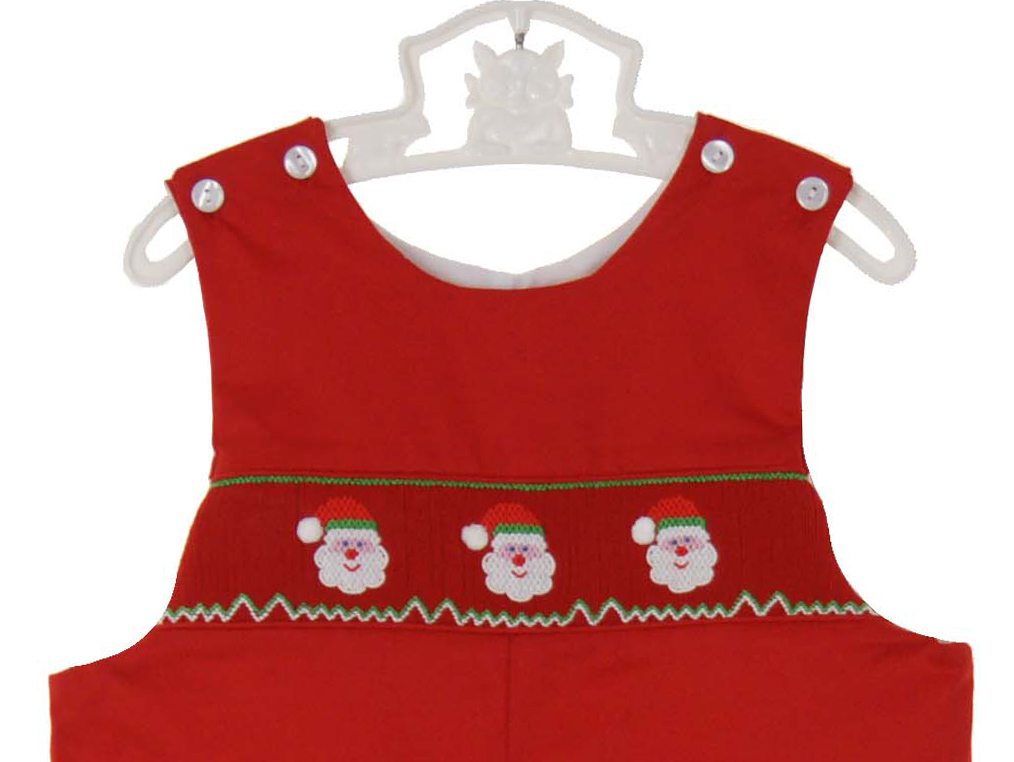 Anavini Baby / Toddler Boys Blue Corduroy Longall - Smocked Santa Claus Train