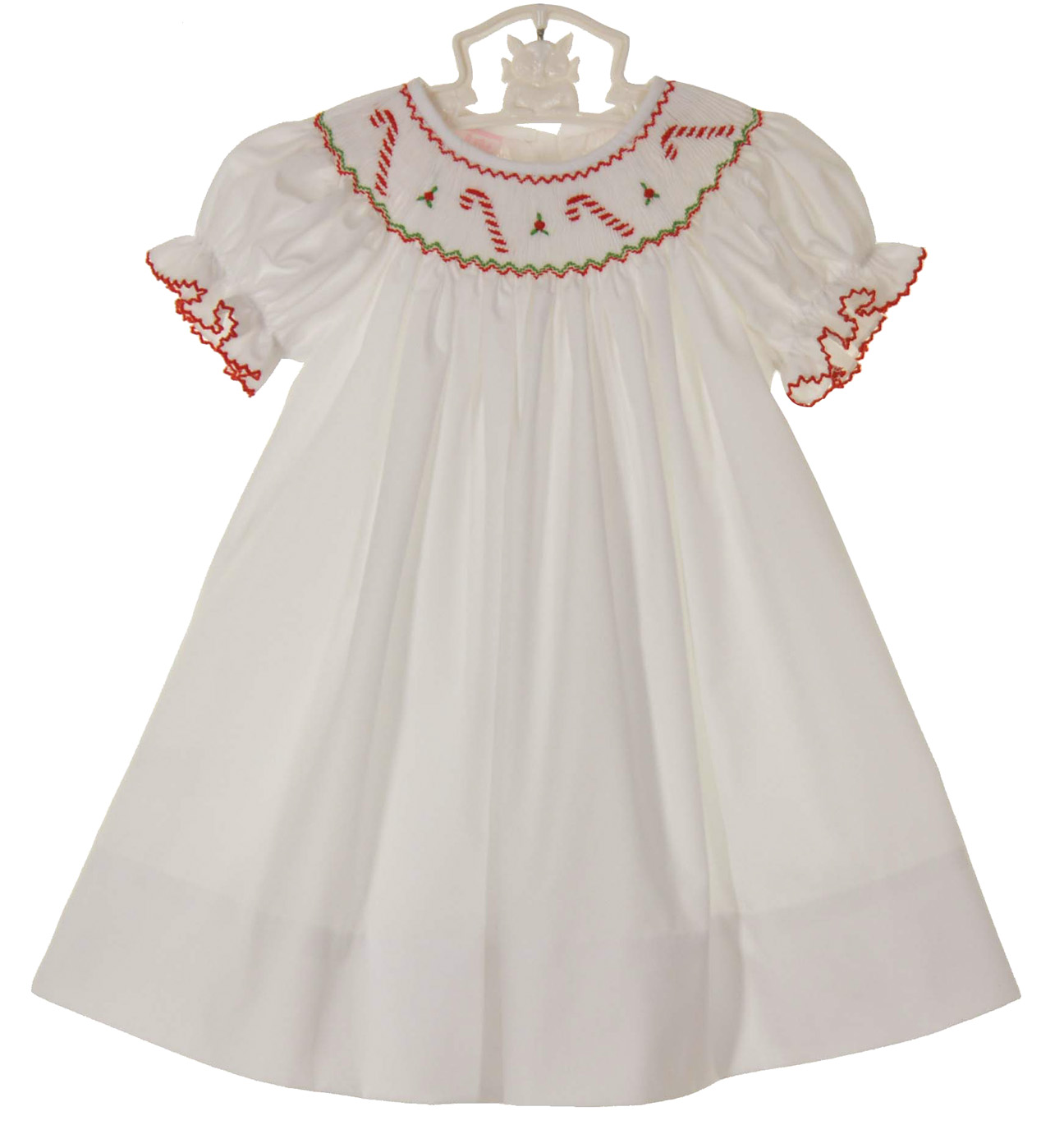Petit Bebe Cotton Knits Girls Smocked Nativity Scene Pink Stripes main image 1