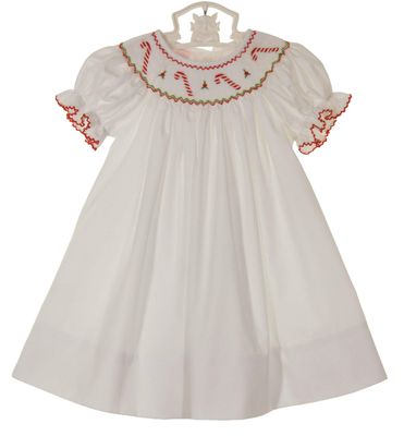 Anavini Baby Girls White Top - Smocked Happy Birthday