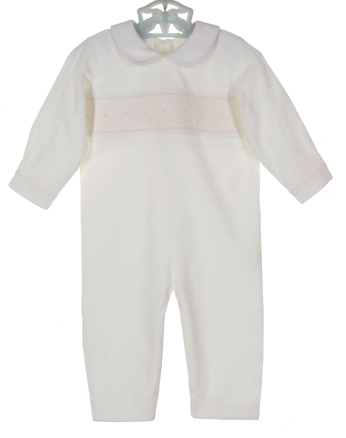 Anavini Baby / Toddler Boys Periwinkle Blue Corduroy Smocked Christmas Trees Longall