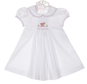 Anavini Baby / Toddler Girls Smocked Minnie Mouse Dress - Bishop - Pink