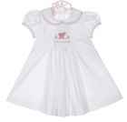 NEW Petit Bebe by Anavini White Smocked Dress with Embroidered Lamb