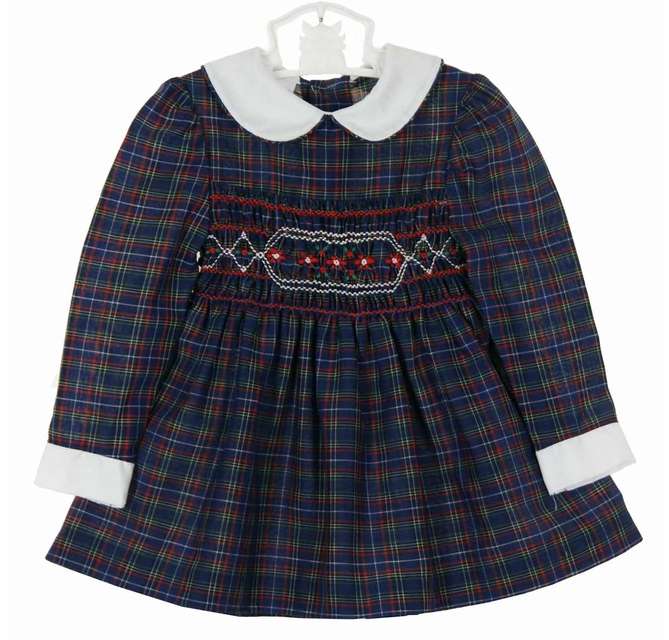 white christmas dresses SSYS Hope Navy Tartan Plaid Dress
