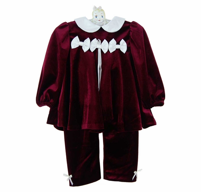 Rare Editions Christmas pants set,burgundy velvet Christmas pants  set,burgundy velvet baby pants set,dark red velvet pants set for  babies,wine velvet pants set for infants,burgundy velvet girls pants  set,Christmas dark red velvet pants