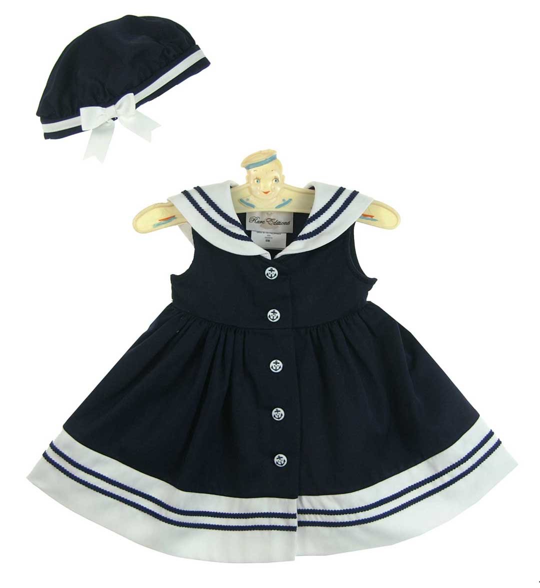 Rare editions sailor dress,navy sailor dress,sailor dress for babies