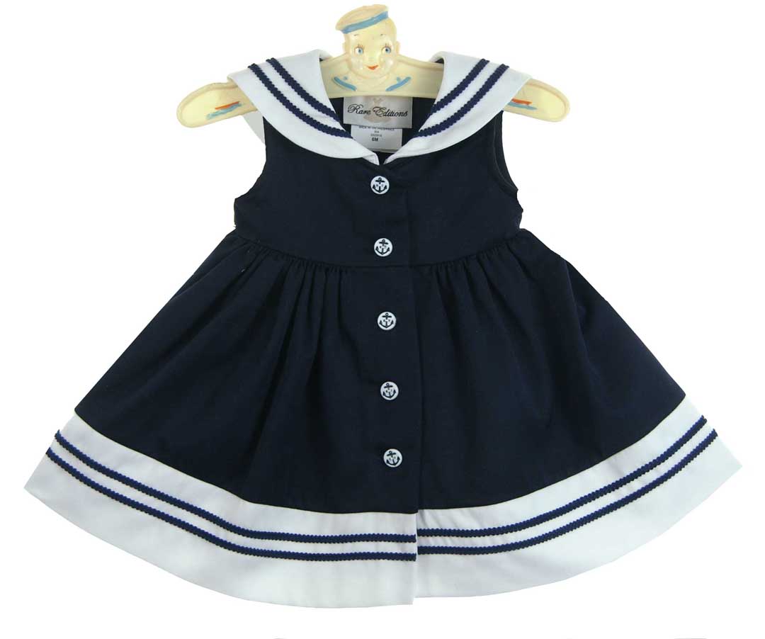 Rare editions sailor dress,navy sailor dress,sailor dress for babies