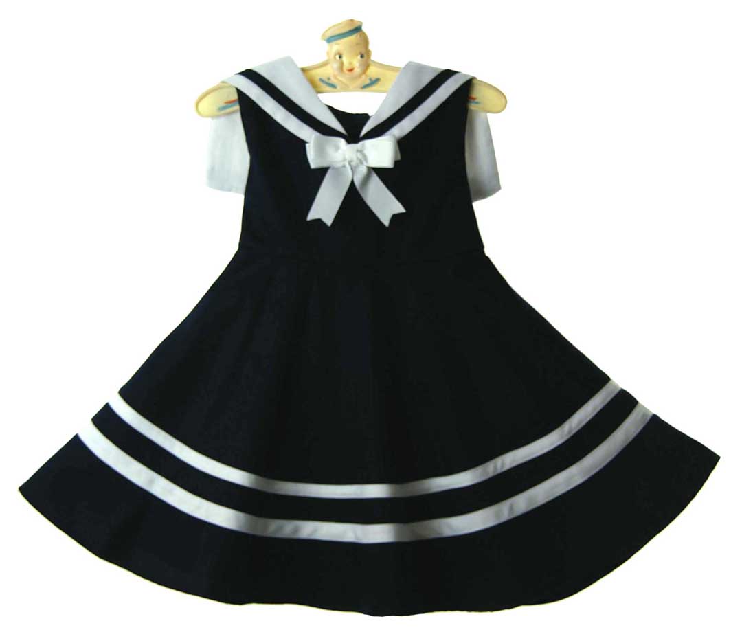 Navy Dress With White Collar Girl Merchant Marine Ruffle Collar Ponte Dress  By Janie And Jack