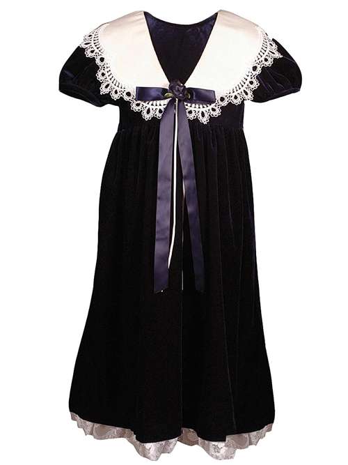 Rare Editions Christmas dress,blue velvet Christmas dress,blue velvet