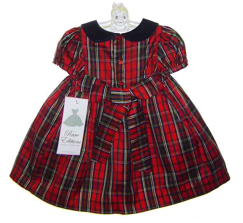 Rare Editions Christmas dress,red plaid Christmas dress,red plaid