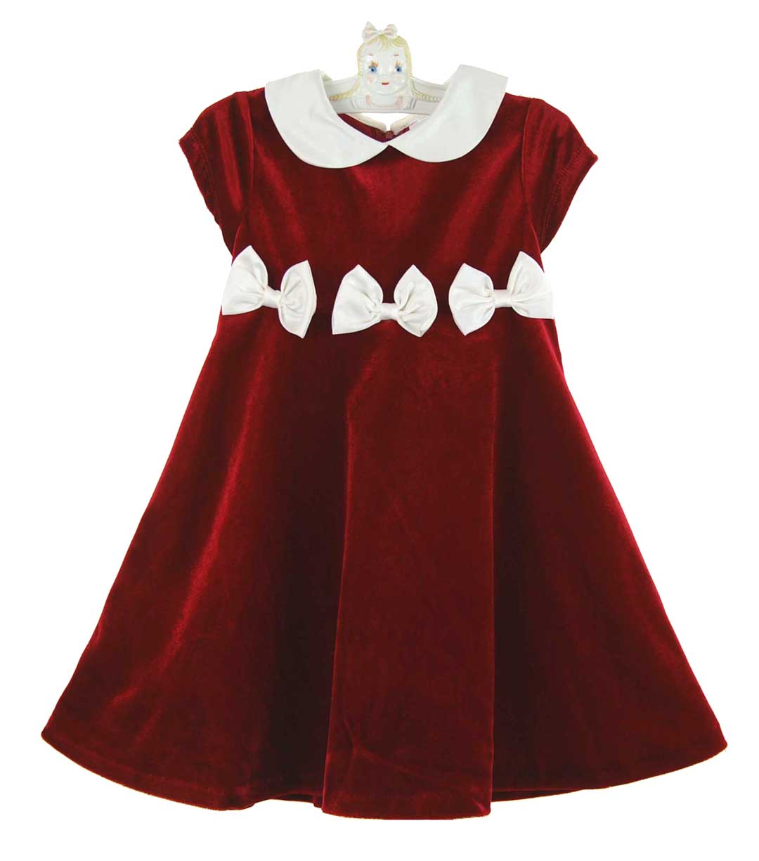 Rare Editions Christmas dress,red velvet Christmas dress,red velvet