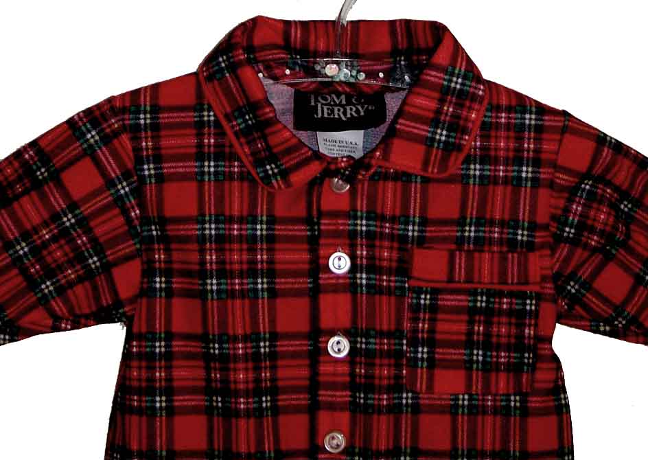 NEW Red Plaid Footed Pajamas for Baby Boys