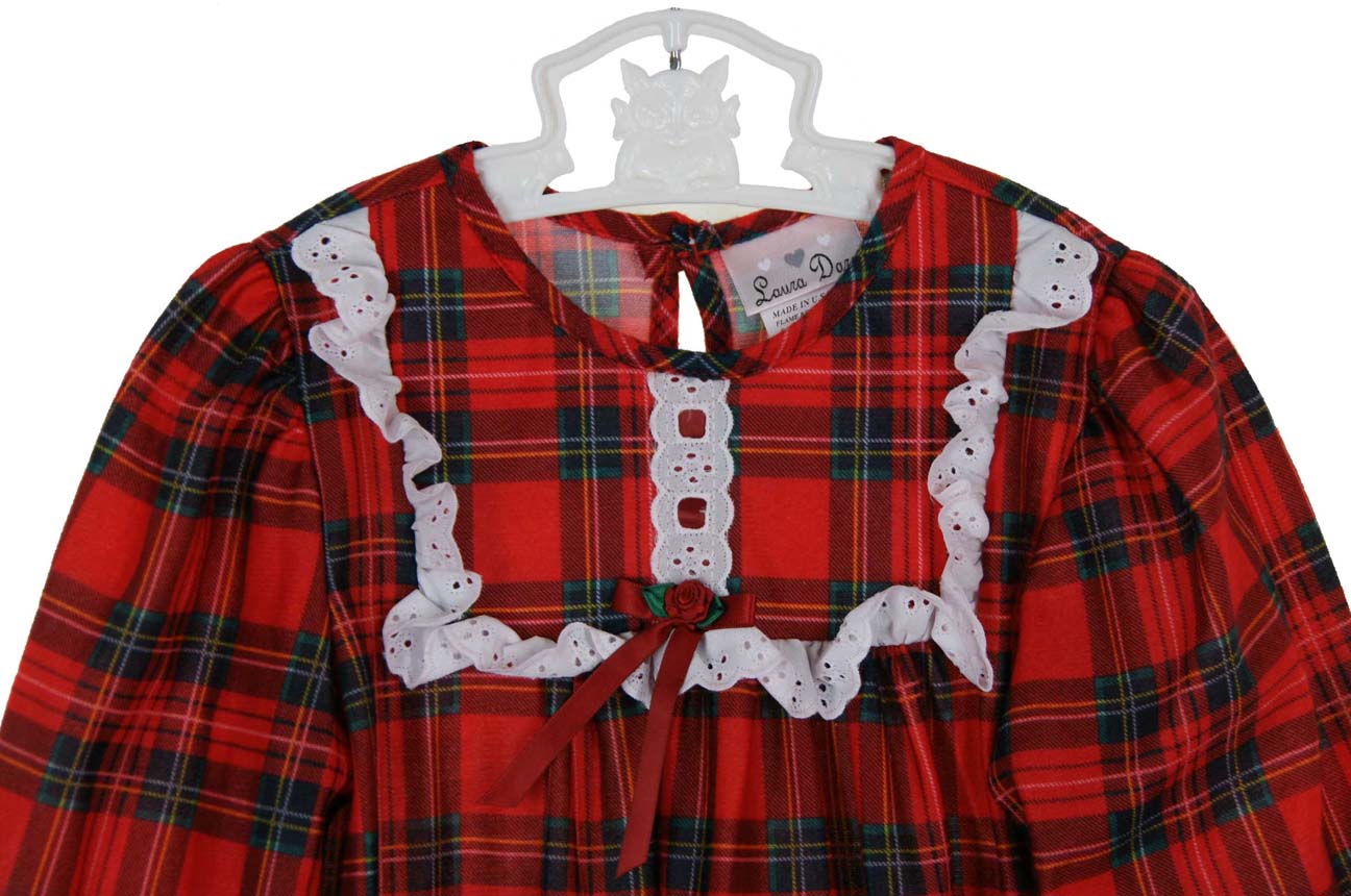 red plaid Christmas nightgown,holiday nightgown,red plaid nightgown