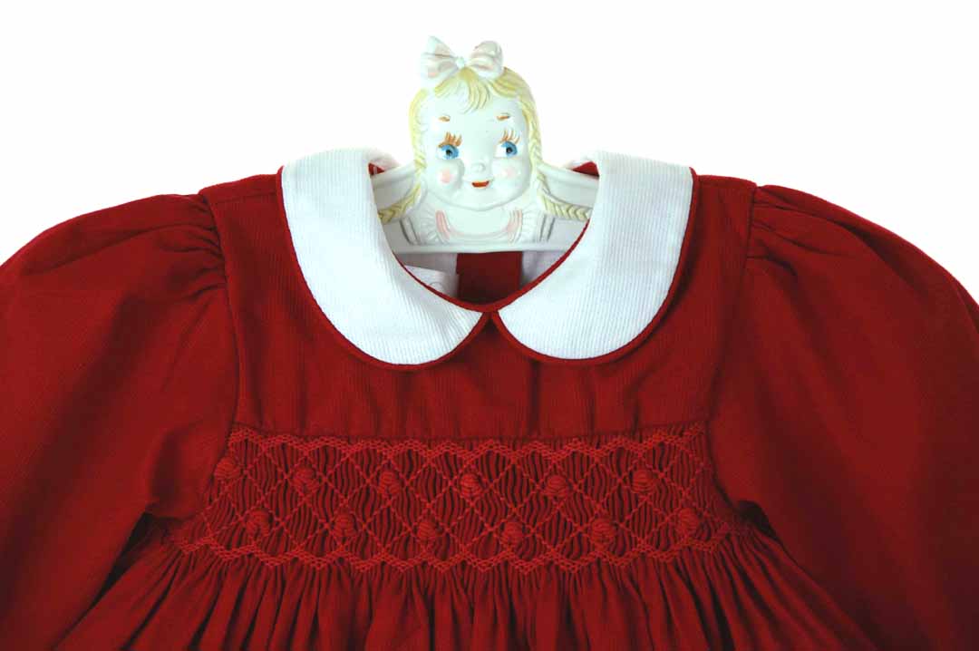 red smocked Christmas dress,baby smocked Christmas dress,smocked