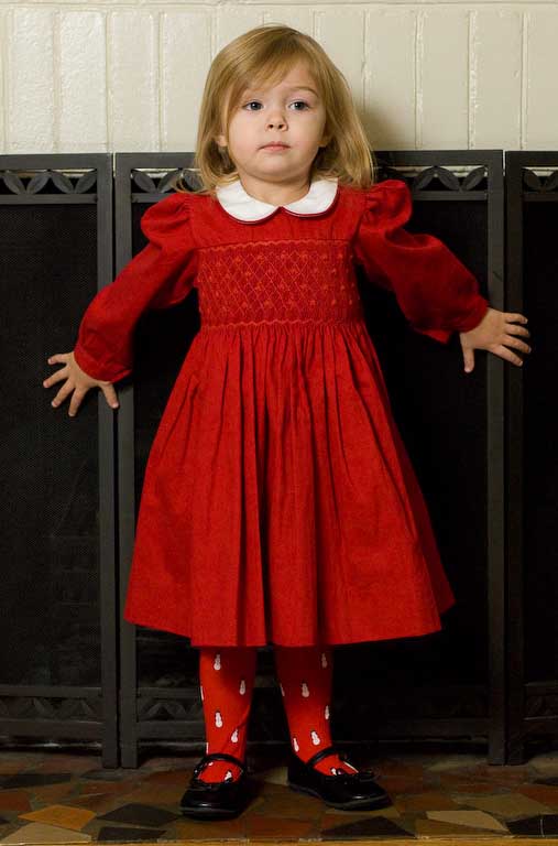red smocked Christmas dress,baby smocked Christmas dress,smocked