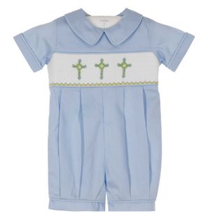 Cris Cross Green/Blue Boy Romper