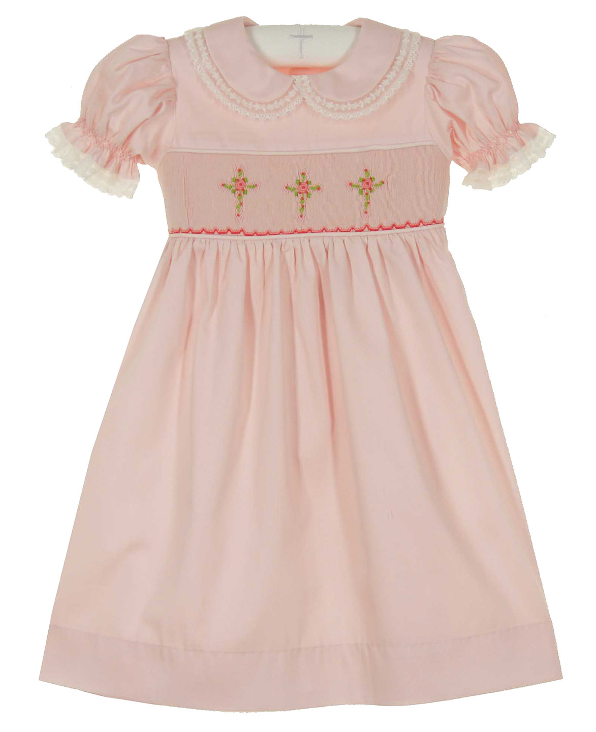 Magnolia Baby Girls Blessed Smocked Cross Gown - Pink main image 0