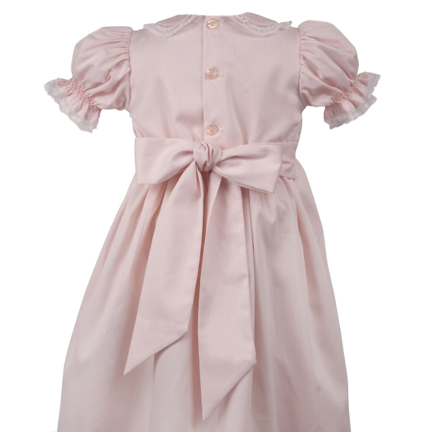 Remember Nguyen pink smocked dress with cross embroidery,pink smocked