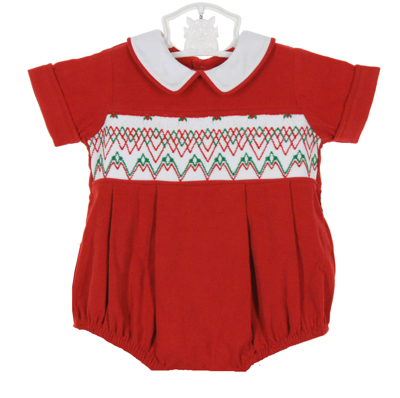 Remember Nguyen red corduroy smocked romper,red corduroy smocked romper