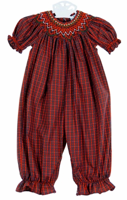 Bailey Boys Baby Bubble - Red Winter Holiday Plaid