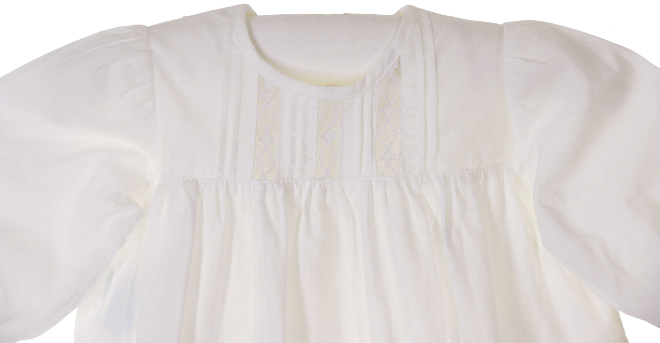 Remember Nguyen vintage style cotton christening gown,baby boys white