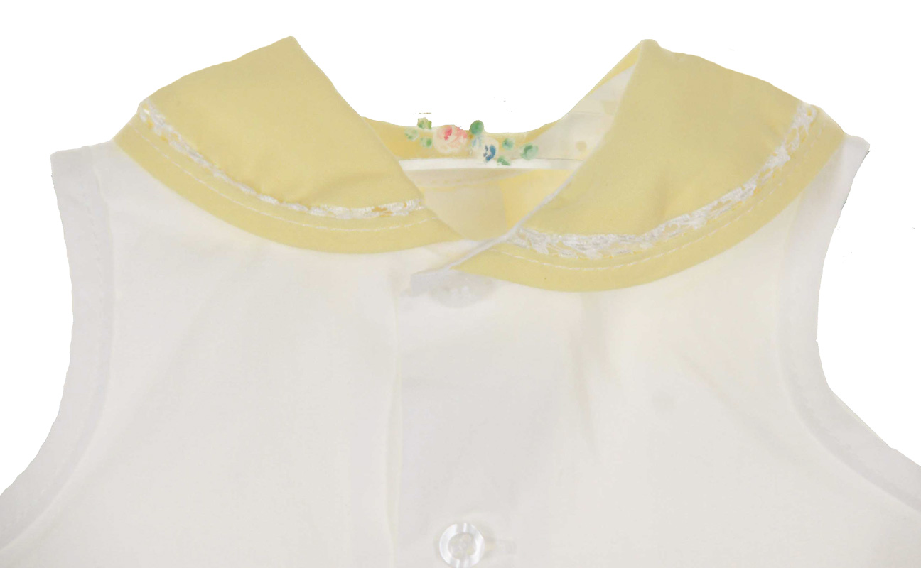 Remember Nguyen yellow and white diaper set with embroidered duck