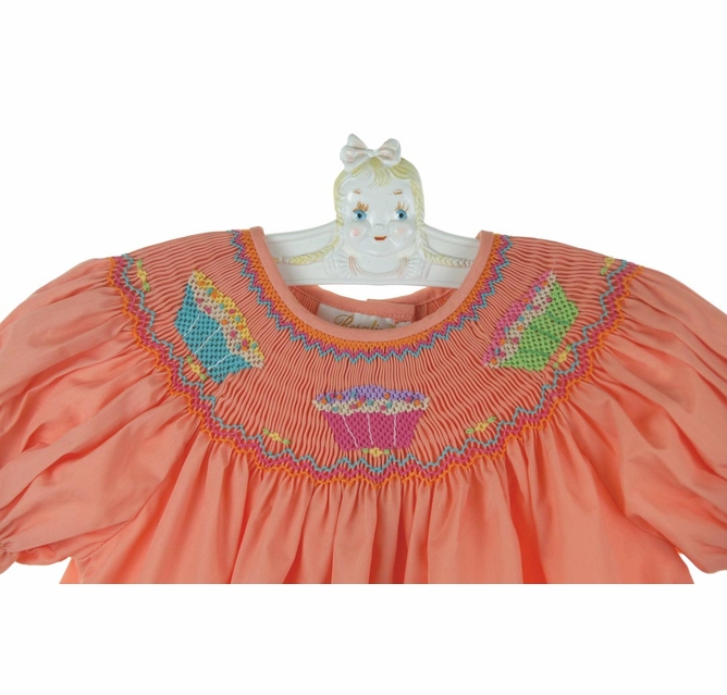 rosalina smocked birthday dress Rosalina Smocked Pomegranate Print Strap Dress in Linen Blend S/P