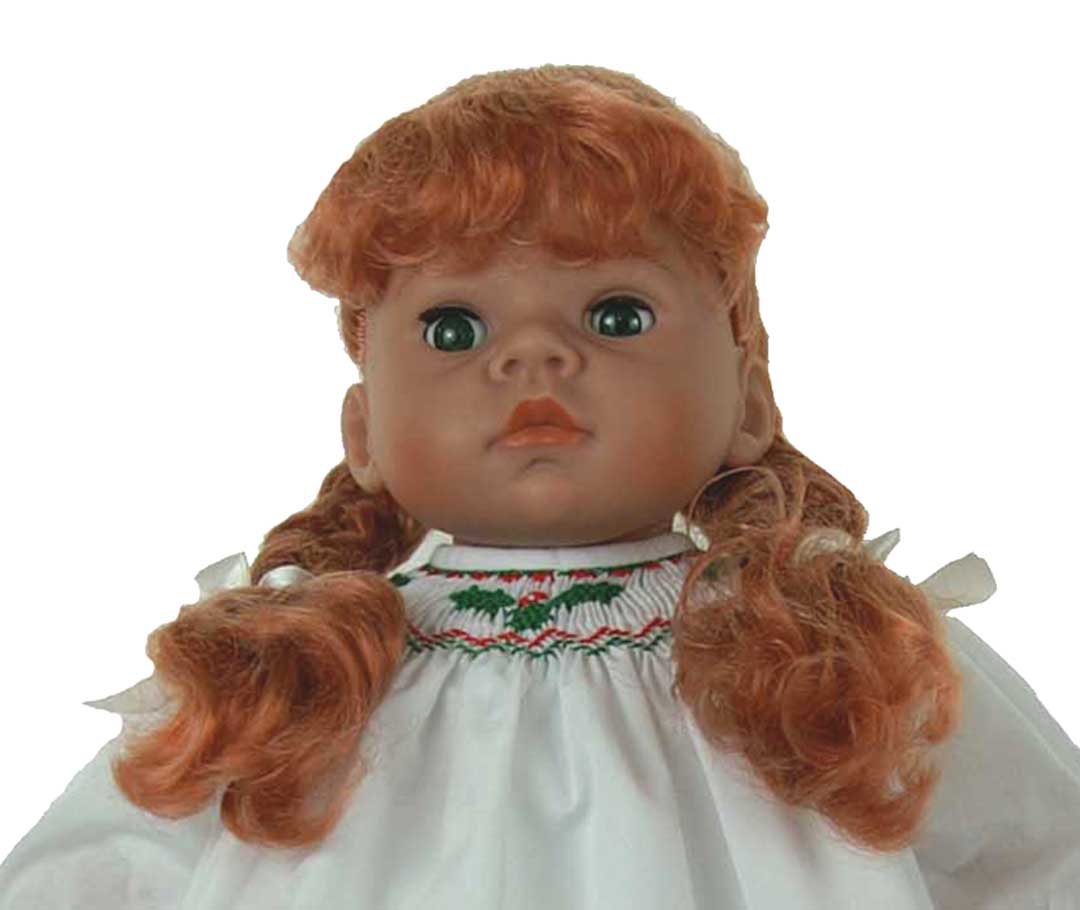 Rosalina Anita Bald Doll with White Roselle Bishop