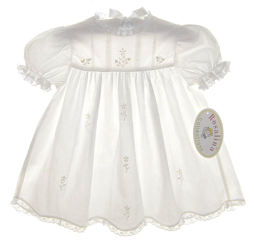 Rosalina ivory embroidered baby dress,ivory baby dress with embroidery