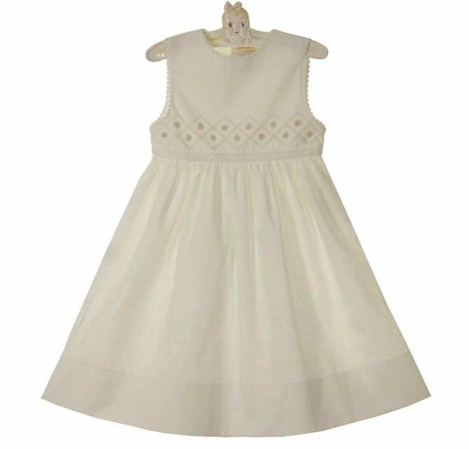 NEW Rosalina Ivory Sleeveless Dress with Ivory Embroidered