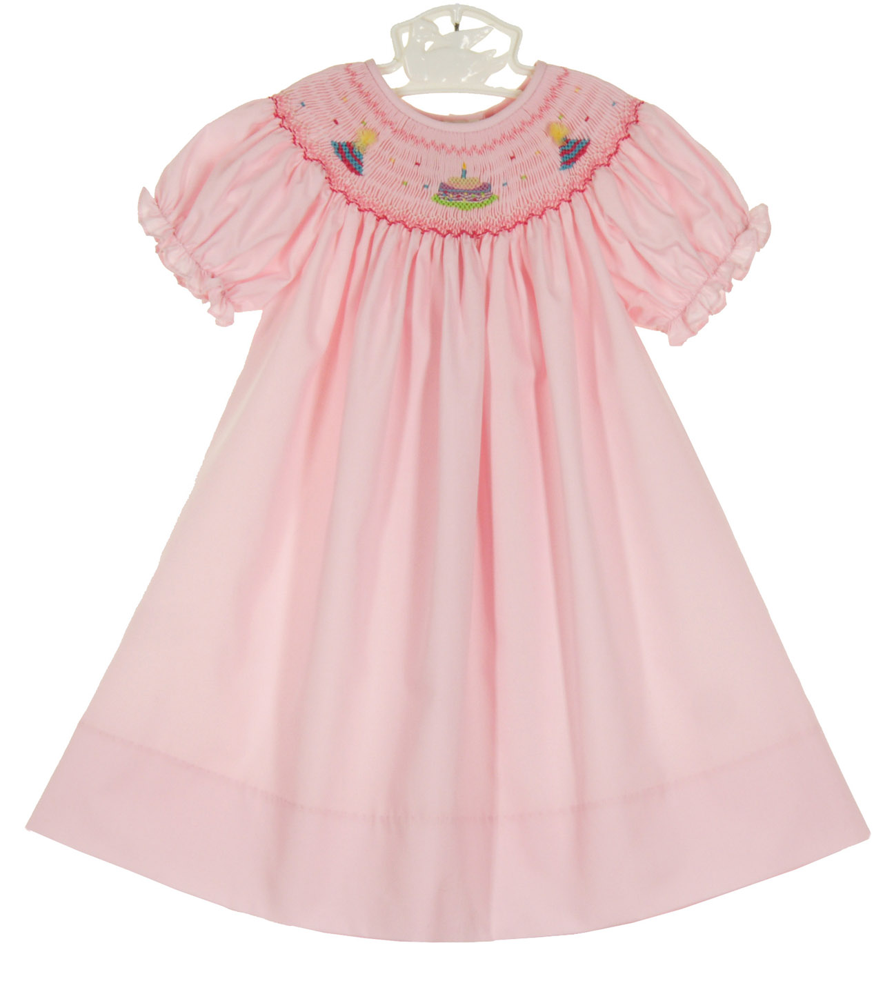 Shop Teeta Girls Pink Smocked XOXO Bishop Dress main image 1