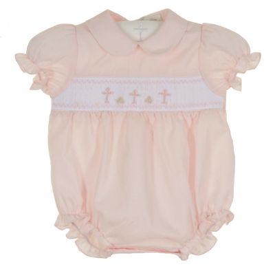 Pink Cross (Easter/Baptism/Christian) Bubble Romper main image 0