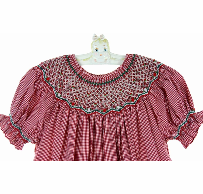 rosalina smocked christmas dresses Girls Rosalina Smocked Penguin Red Christmas Portrait Dress 2T Church
