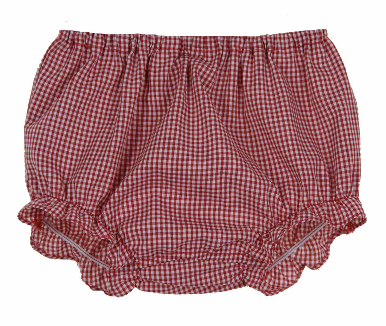 Button Tab Diaper Set - Red Mini Gingham