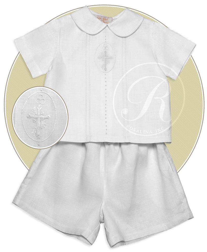 Rosalina white shorts set,Rosalina christening outfit,Rosalina baptism