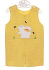 NEW Rosalina Yellow Checked Reversible Shortall with Bunny Applique