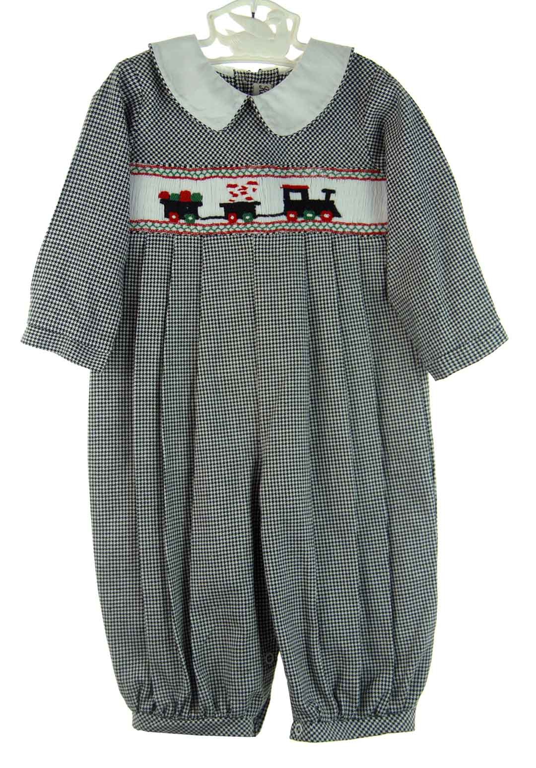 Royal Child smocked romper,baby boys smocked romper,black checked romper for baby boys,black