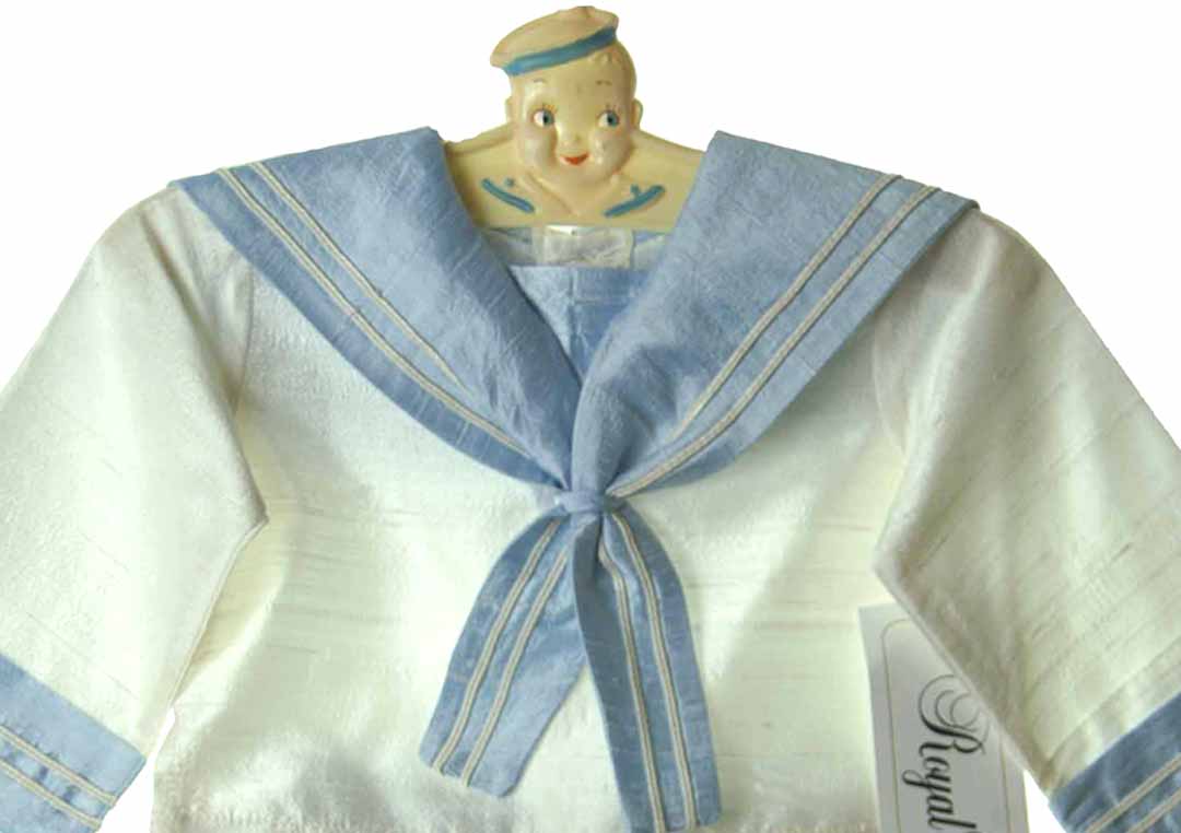 Royal Child silk sailor suit,Royal Child blue silk sailor outfit,baby