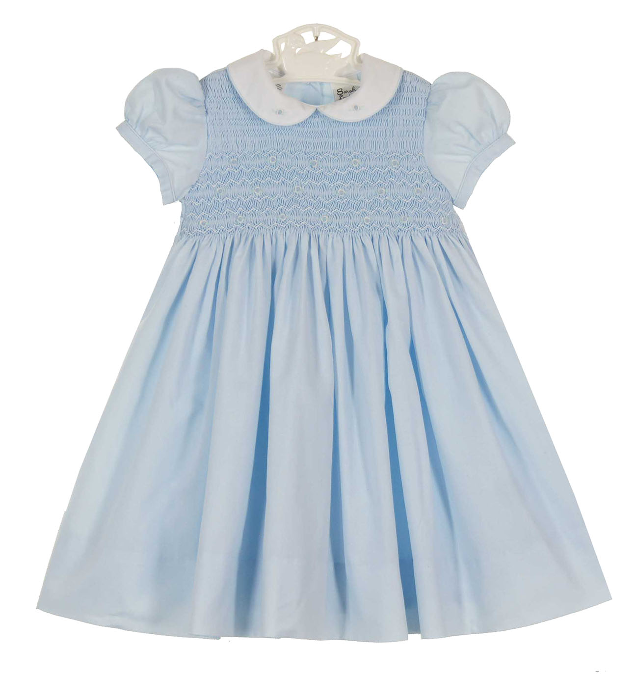 SARAH LOUISE -  Smocked Peter Pan Collar With Flower Detail Dress - Ivory main image 0