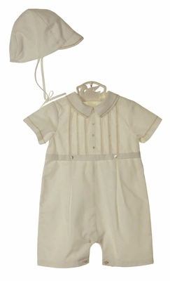 SARAH LOUISE -  Romper & Hat Set - White