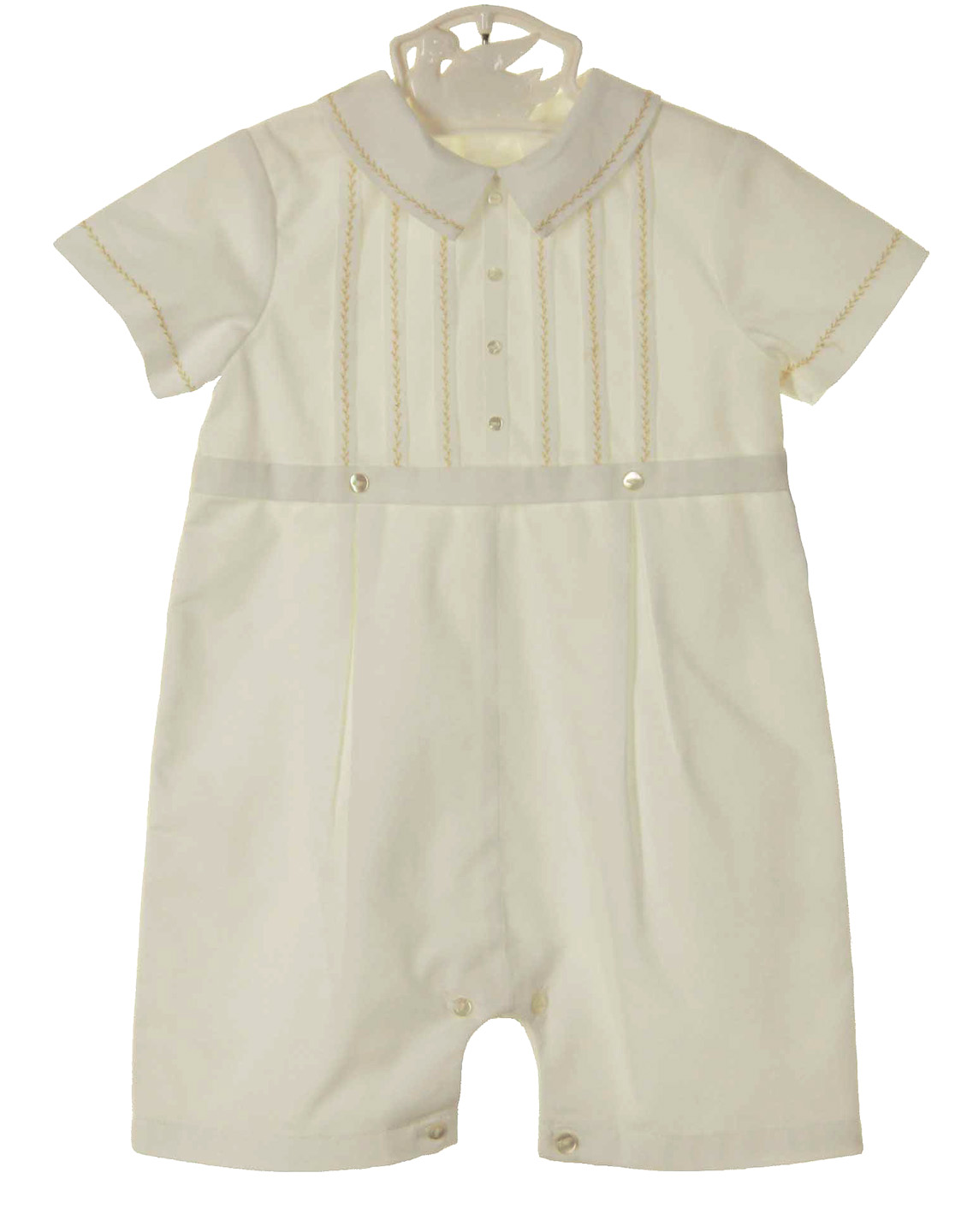 Sarah Louise Christening Romper & Cap - Ivory