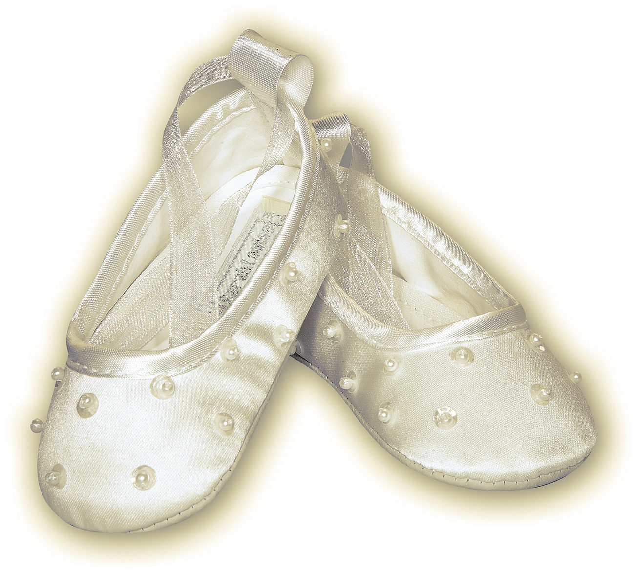 Sarah Louise ivory silk ballerina shoes with pearls,ivory silk baby