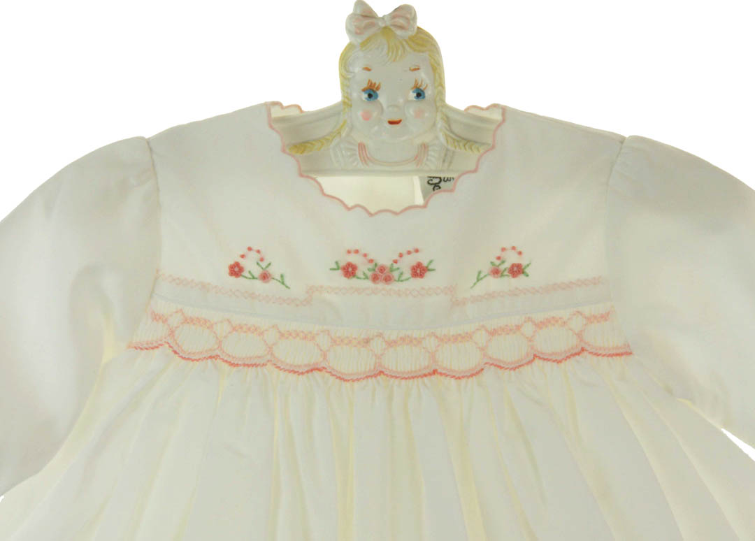 SARAH LOUISE -  Smocked  Dress - Peach
