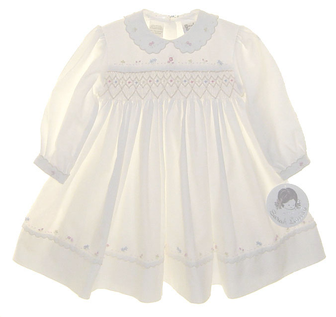 SARAH LOUISE -  Smocked Dress - Ivory main image 1