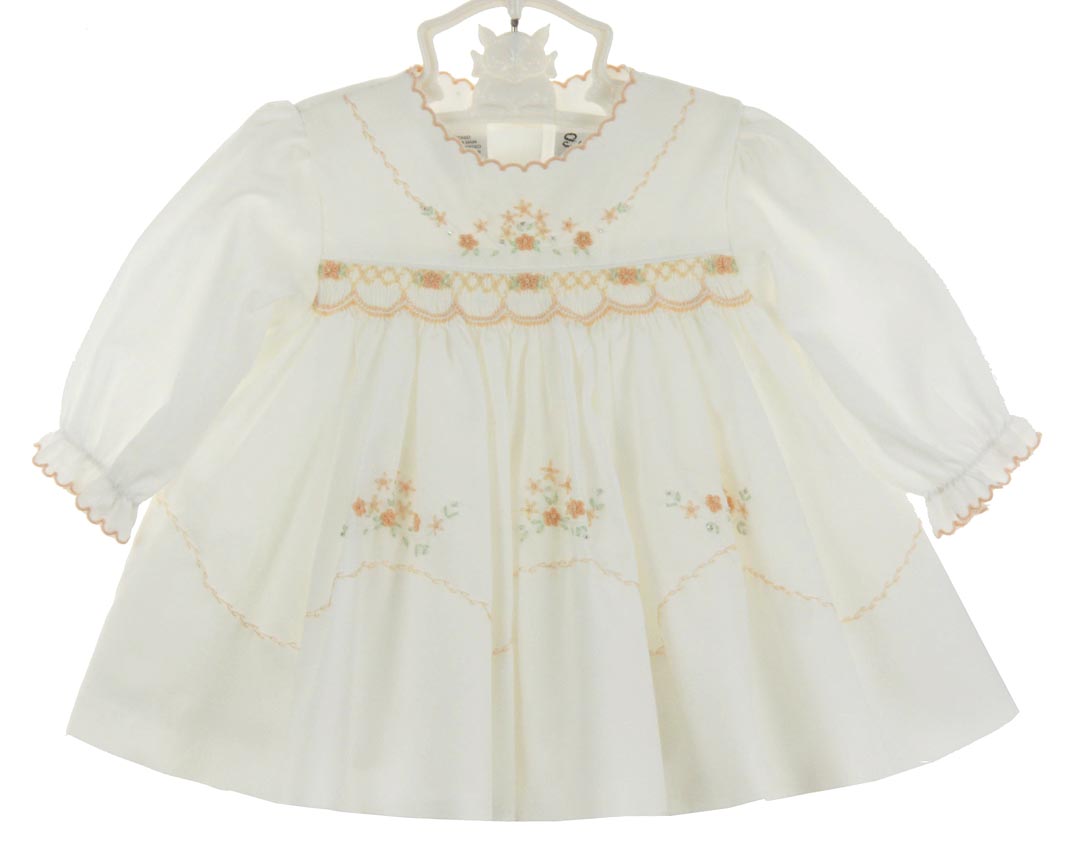 SARAH LOUISE -  Smocked Dress - Ivory