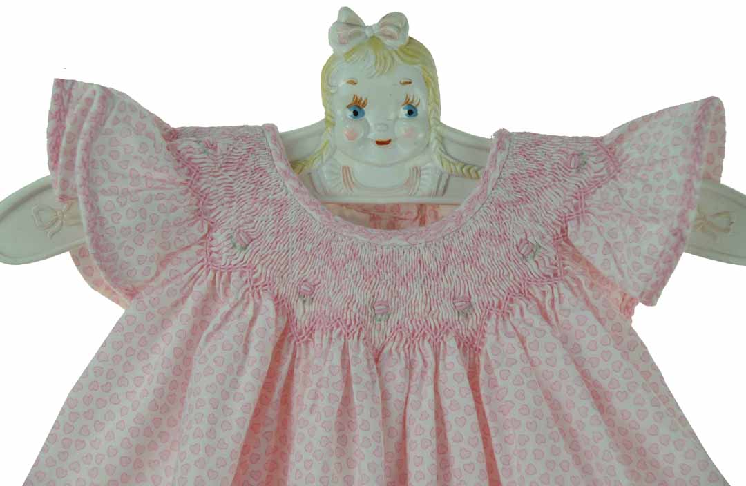 Sarah Louise pinafore dress,,Sarah Louise pink hearts pinafore dress